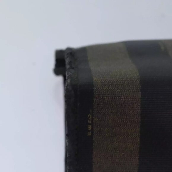 FENDI Pecan Canvas Clutch Bag Black Brown Auth - Picture 5 of 16